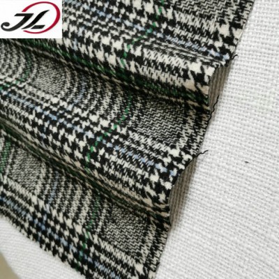 Check design yarn dyed houndstooth check tweed wool fabric for jacket