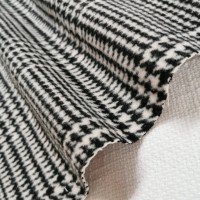 RTS  IN STOCK  yarn dyed houndstooth check tartan wool fabric with one side brushed for jacket