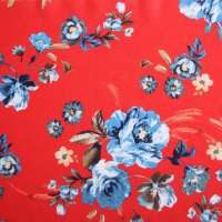 97 polyester 3 spandex stretch brushed big floral hacci print fabric for sweater