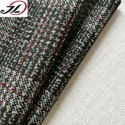 China factory yarn dyed check plaid brushed tartan woolen fabric for jacket