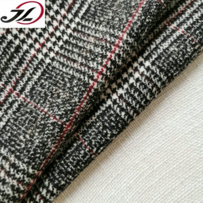 wholesale yarn dyed check plaid brushed tartan woolen fabric for jacket